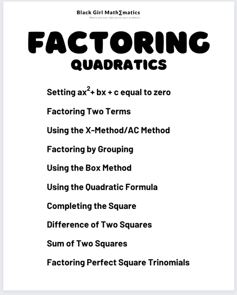 How to Factor Quadratics: PDF Bundle