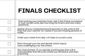 Finals Checklist